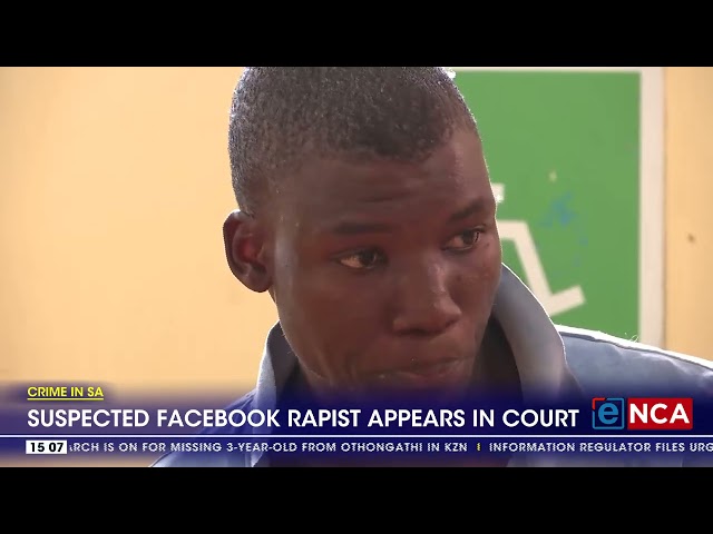 ⁣Suspected Facebook rapist appears in court