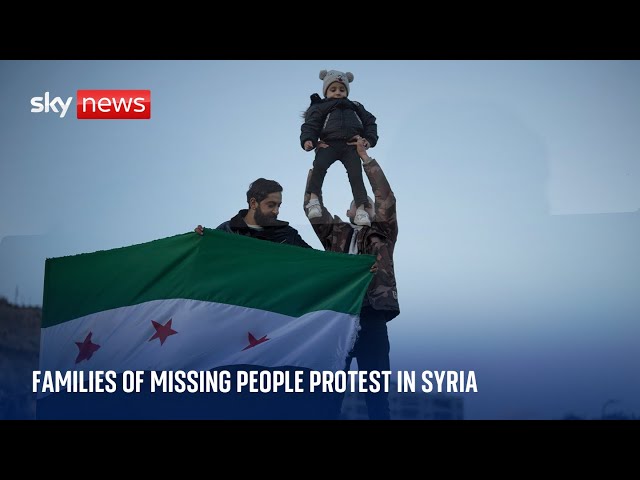 ⁣Families of and missing people protest in Syria