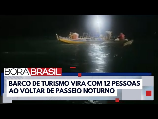 ⁣Barco de turismo vira com 12 pessoas em Maceió | Bora Brasil