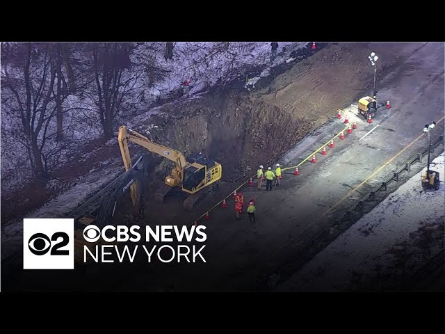 ⁣Repairs continue on I-80 in Wharton, N.J.