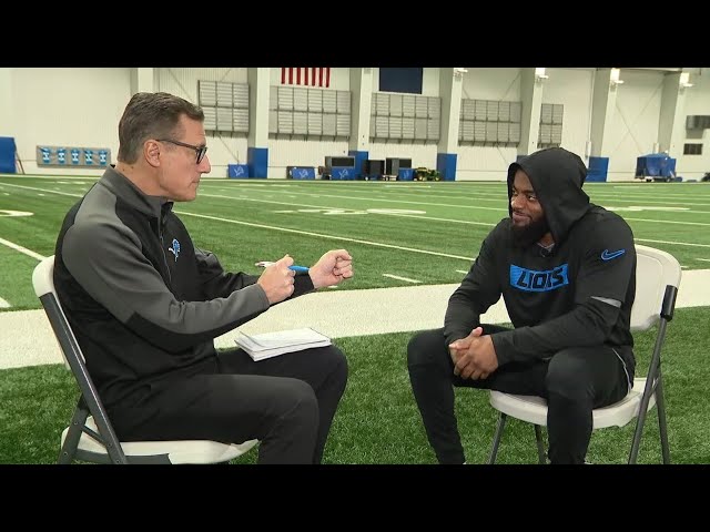 ⁣Lions defensive back Amik Robertson with Dan Miller