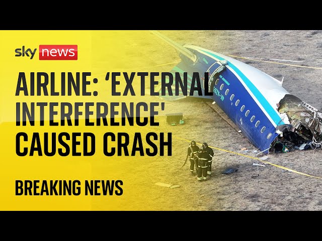 ⁣Azerbaijan Airlines says 'external interference' caused Kazakhstan plane crash