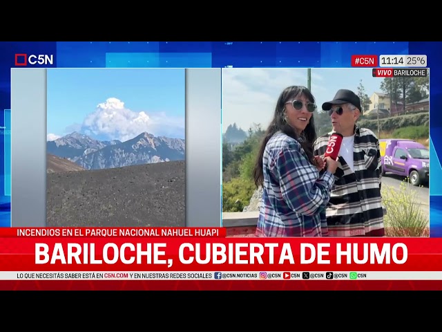 ⁣BARILOCHE, CUBIERTA de HUMO: HAY 1450 HECTÁREAS AFECTADAS por el FUEGO