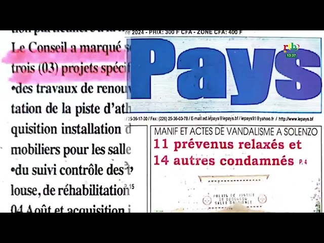 ⁣Revue de presse: situation en Guinée et rénovation du Stade du 4 août à la Une ce 27 décembre 2024