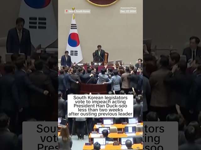 ⁣Legislators in South Korea voted to impeach the acting president.