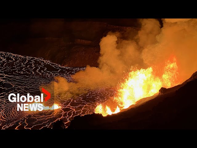 ⁣Hawaii's Kilauea volcano erupts, spews glowing red lava in stunning Christmas display