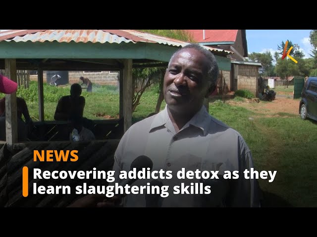 ⁣Recovering addicts detox as they learn slaughtering skills