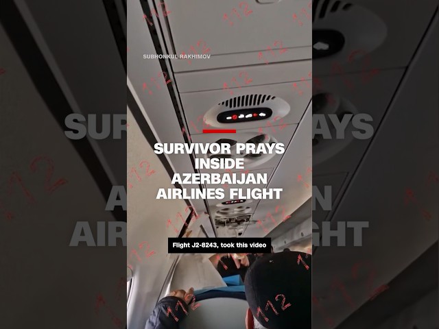 ⁣Survivor prays inside Azerbaijan Airlines flight #cnn #news #planecrashsurvivor #azerbaijanairlines