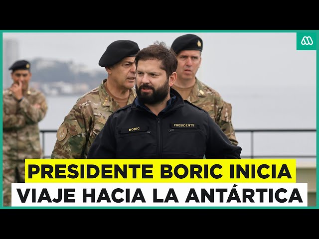 ⁣Presidente Boric inicia viaje en rompehielos hacia la Antártica