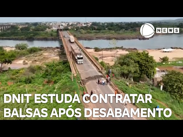 ⁣DNIT estuda contratação de balsas após queda de ponte