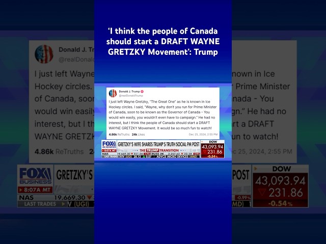 ⁣Hockey legend's wife reposts Trump's Canadian PM suggestion #shorts