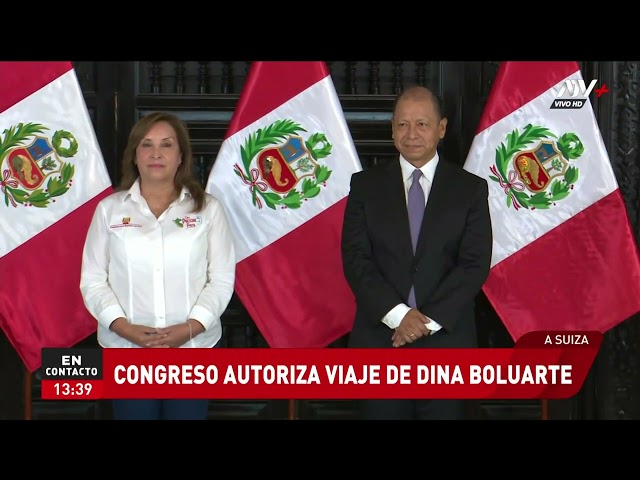 ⁣Congreso autoriza viaje de Dina Boluarte a Suiza