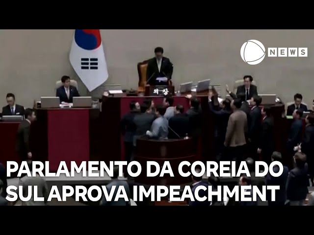 ⁣Parlamento da Coreia do Sul aprova impeachment do presidente interino