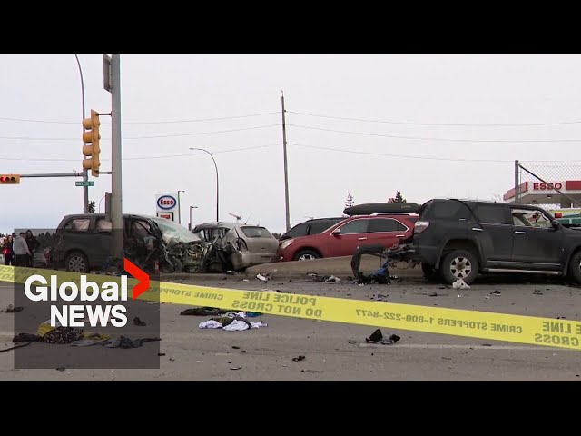 ⁣Calgary crash: 9-year-old girl dead after robbery suspect sets off massive Boxing Day collision