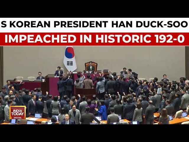 ⁣South Korea In Turmoil: Acting President Han Duck-Soo Impeached In Historic 192-0 Vote In Assembly