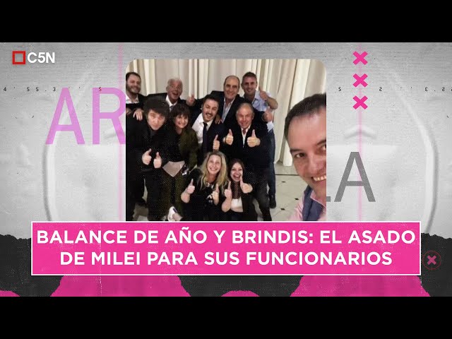 ⁣BALANCE de AÑO y BRINDIS: el ASADO de Milei para sus FUNCIONARIOS