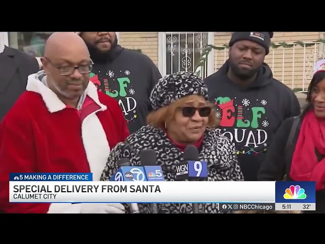 ⁣Suburban grandmother receives surprise from Santa