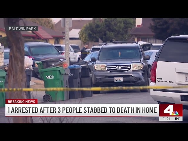 ⁣1 arrested after 3 people stabbed to death in Baldwin Park home