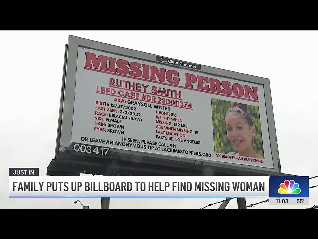 ⁣Family puts up billboard to help find missing woman