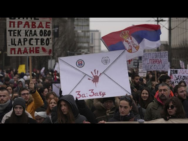 ⁣15 minutes for 15 lives: Students in Serbia demand accountability for Novi Sad tragedy