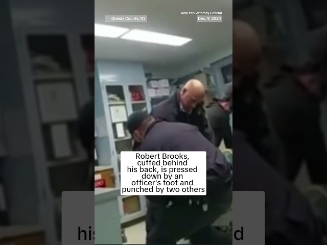 ⁣Body cam footage shows officers fatally beating a handcuffed inmate