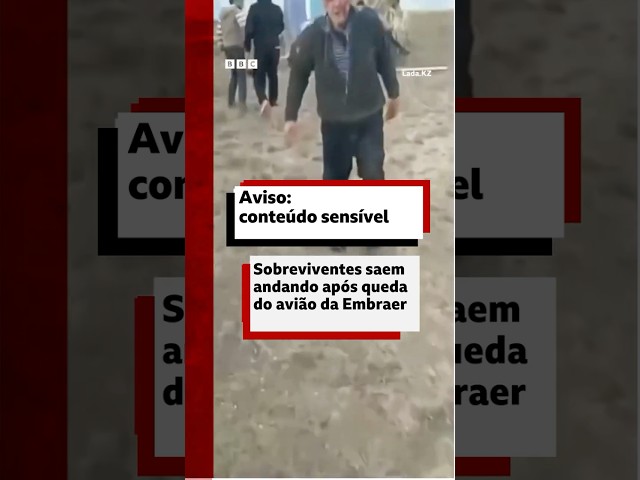 ⁣Vídeo mostra resgate dos sobreviventes da queda do avião da Embraer no Cazaquistão