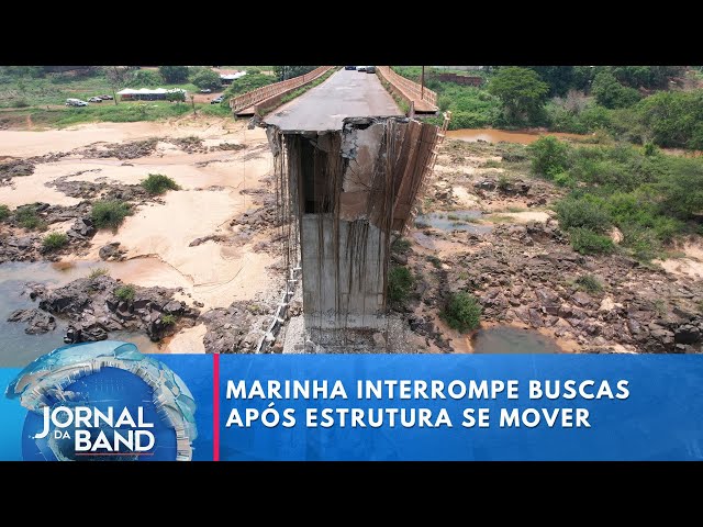 ⁣Queda de ponte: Marinha interrompe buscas após estrutura se mover | Jornal da Band