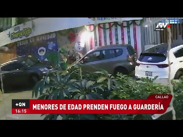 ⁣Menores de edad prenden fuego a guardería del Callao