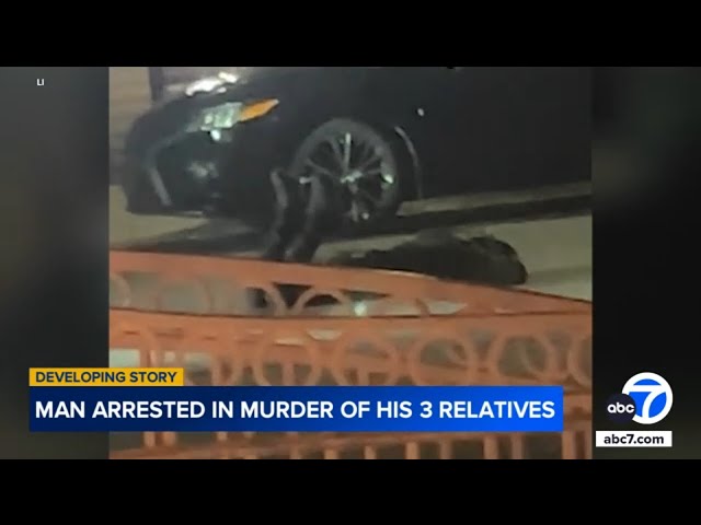 ⁣23-year-old arrested in murders of his 3 relatives in Baldwin Park