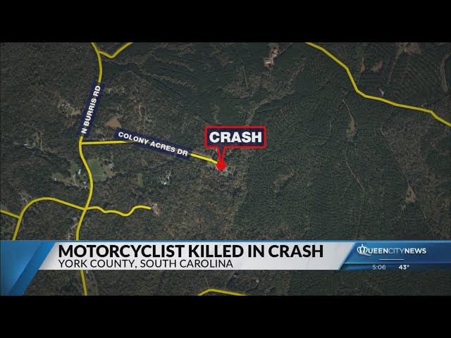 ⁣1 dead after motorcycle strikes ditch, overturns in York County