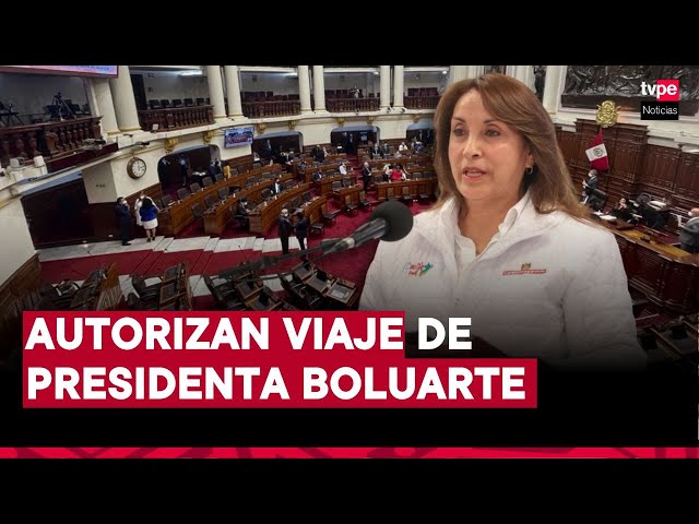 ⁣Congreso autoriza viaje de la presidenta Dina Boluarte a Suiza