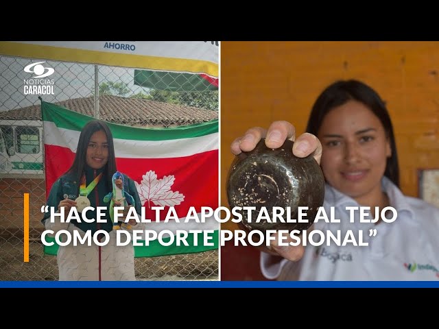 ⁣A sus 23 años, una mujer juega tejo profesional y acumula más de 30 medallas: esta es su historia