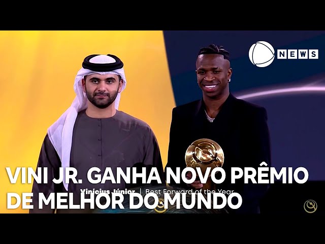 ⁣Vini Jr. ganha prêmio de melhor jogador do mundo no Globe Soccer Awards