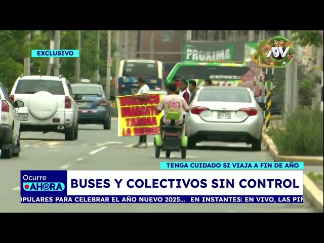 ⁣¡Exclusivo! Buses y colectivos sin control ante la demanda de viajes por fin de año