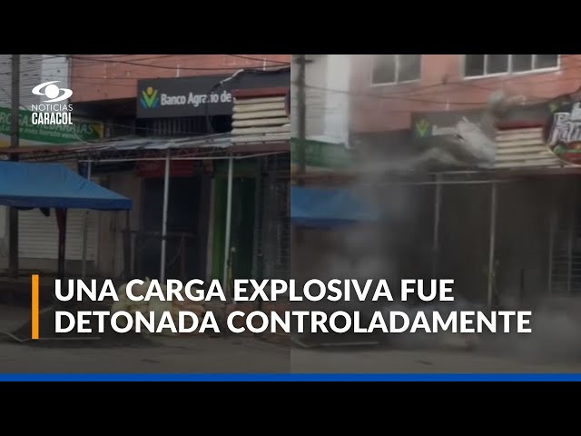 ⁣En Suárez, Cauca, las disidencias de las FARC intentaron asaltar la sede del Banco Agrario