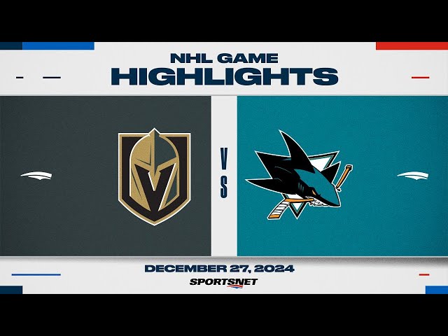 ⁣NHL Highlights | Golden Knights vs. Sharks - December 27, 2024