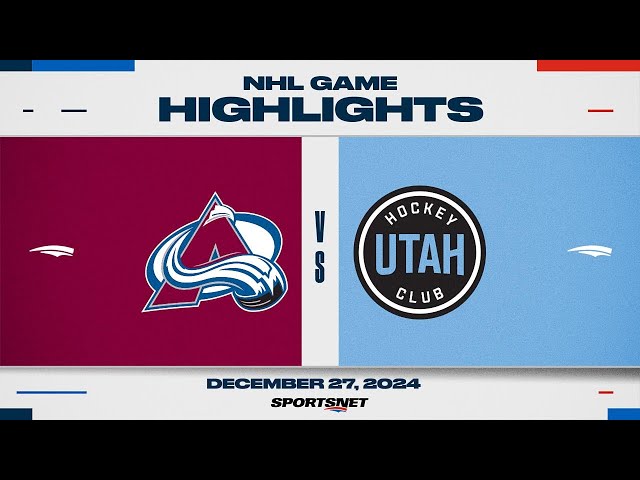 ⁣NHL Highlights | Avalanche vs. Utah HC - December 27, 2024