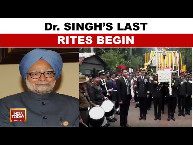 ⁣Dr Manmohan Singh's Final Journey: Military Honours At Nigambodh Ghat | India Today