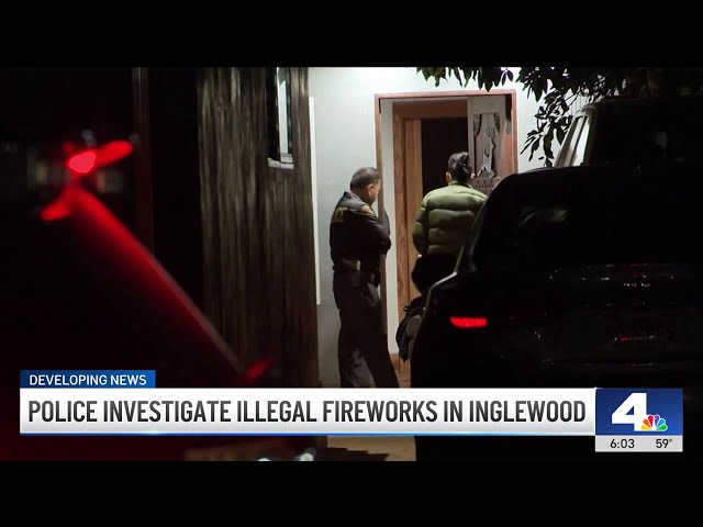 ⁣Police investigate illegal fireworks being set off in Inglewood