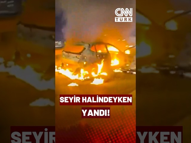 ⁣Seyir Halindeyken Yandı! TEM Otoyolu'nda Yanan Araç Küle Döndü