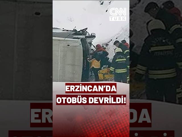 ⁣ Erzincan'da Feci Kaza! Otobüs Şarampole Devrildi