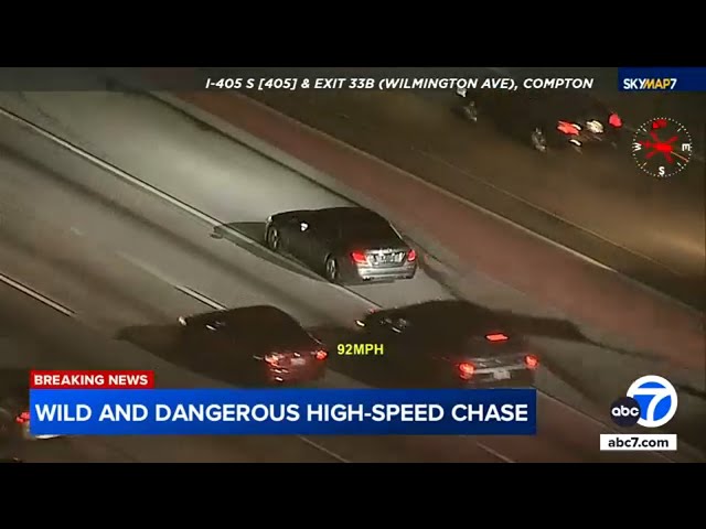 ⁣South Bay chase ends after suspect goes over 100 mph, drives wrong way