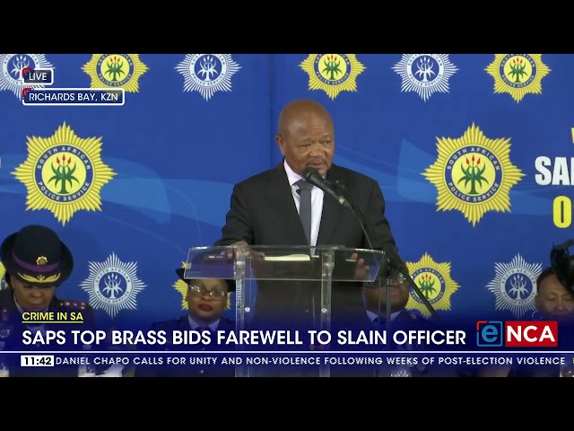 ⁣SAPS top brass bid farewell to slain officer