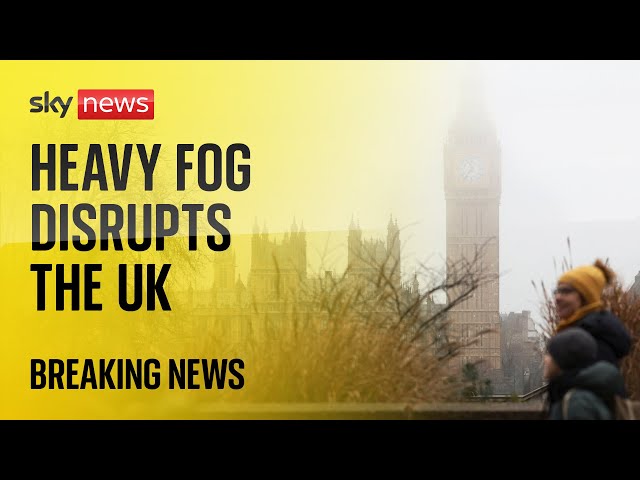 ⁣Watch live: UK shrouded in fog and low cloud ahead of New Year's Eve