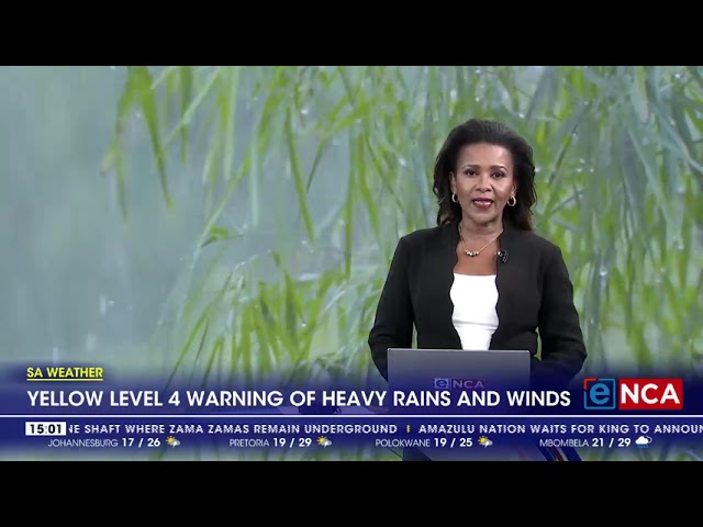 ⁣SA Weather | Yellow level 4 warning of heavy rains and winds