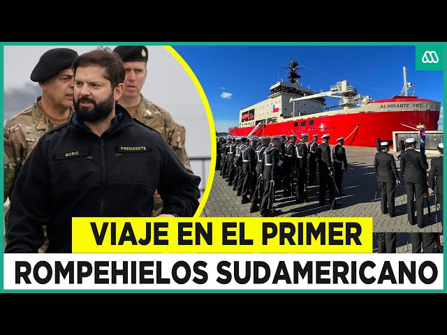 ⁣Expedición a la Antártica: Pdte. Boric viaja en el rompehielos más grande construido en Sudamérica