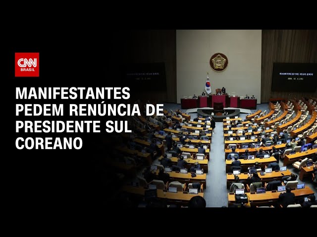 ⁣Manifestantes pedem renúncia de presidente sul coreano | AGORA CNN