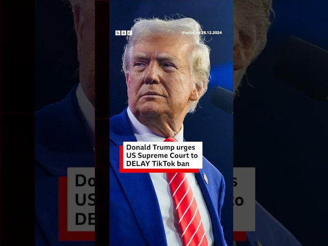 ⁣Donald Trump has asked the US Supreme Court to delay an upcoming TikTok ban. #Shorts #BBCNews