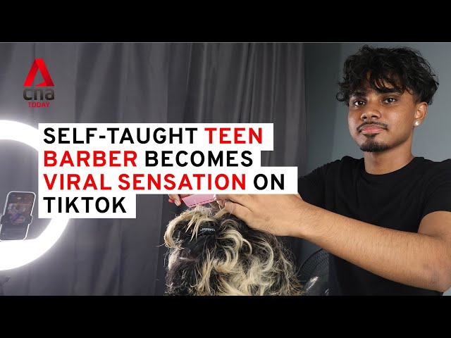 ⁣Self-taught teen barber becomes viral sensation on TikTok