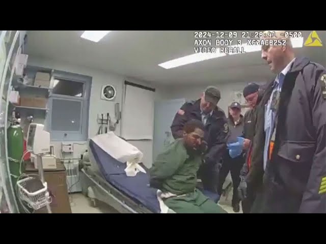 ⁣Warning: Footage shows cuffed inmate being assaulted by New York officers